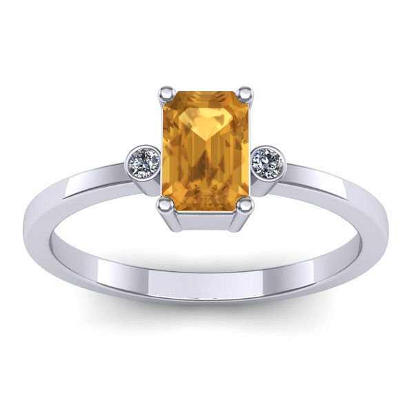 Inel de logodna cu citrin dreptunghiular