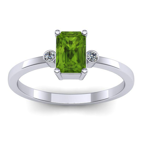Inel cu peridot dreptunghiular