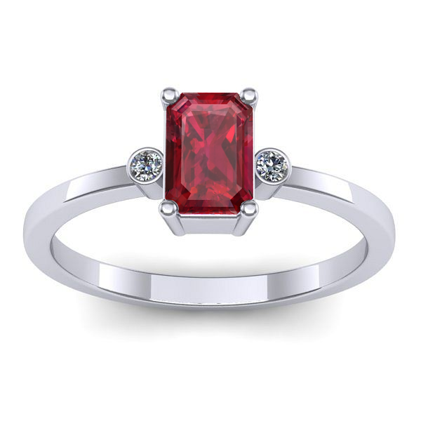 Inel cu rubin dreptunghiular