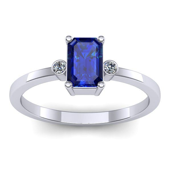 Inel cu safir dreptunghiular