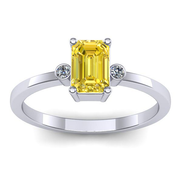 Inel de logodna cu safir galben dreptunghiular