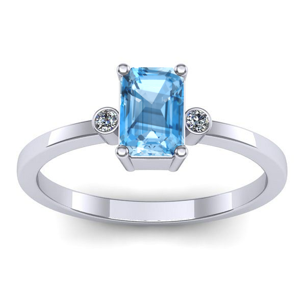 Inel cu topaz blue dreptunghiular