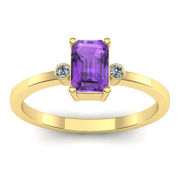 Inel de logodna cu ametist dreptunghiular