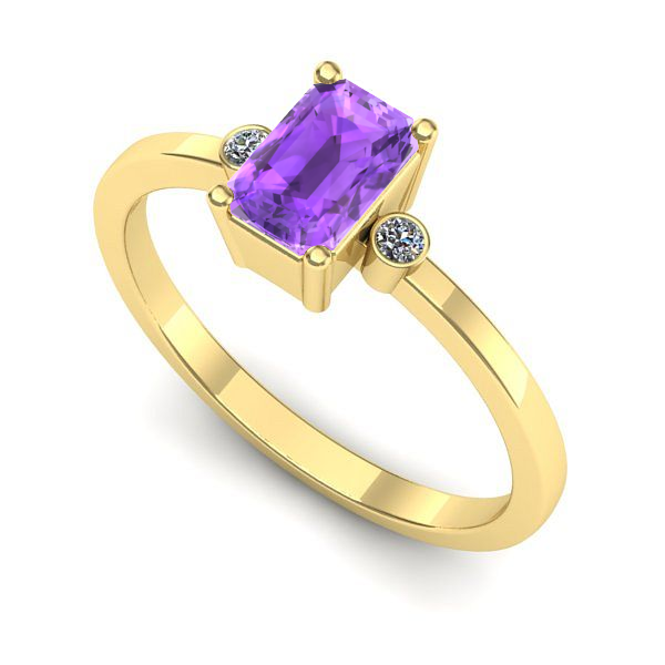 Inel din aur galben cu ametist