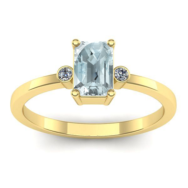 Inel cu aquamarin dreptunghiular