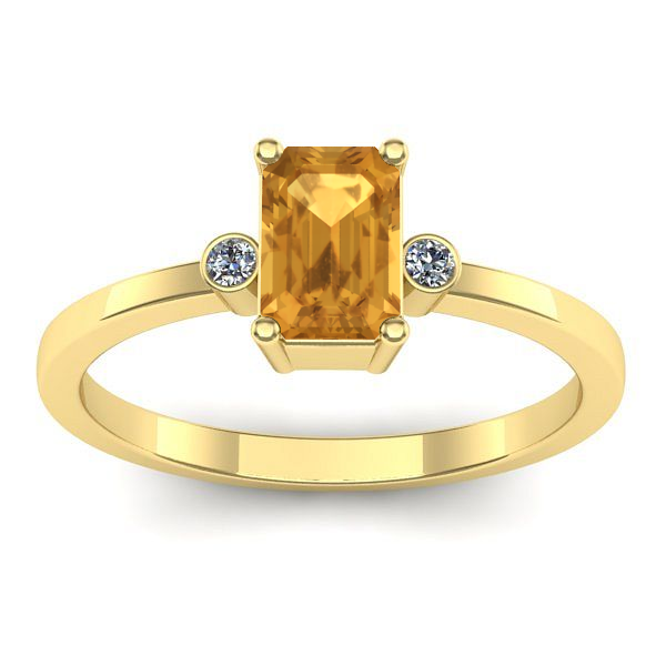 Inel de logodna cu citrin dreptunghiular