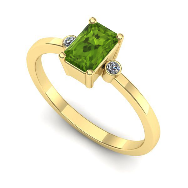 Inel din aur galben cu peridot