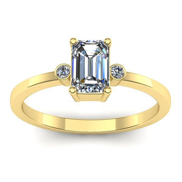 Inel cu safir alb dreptunghiular