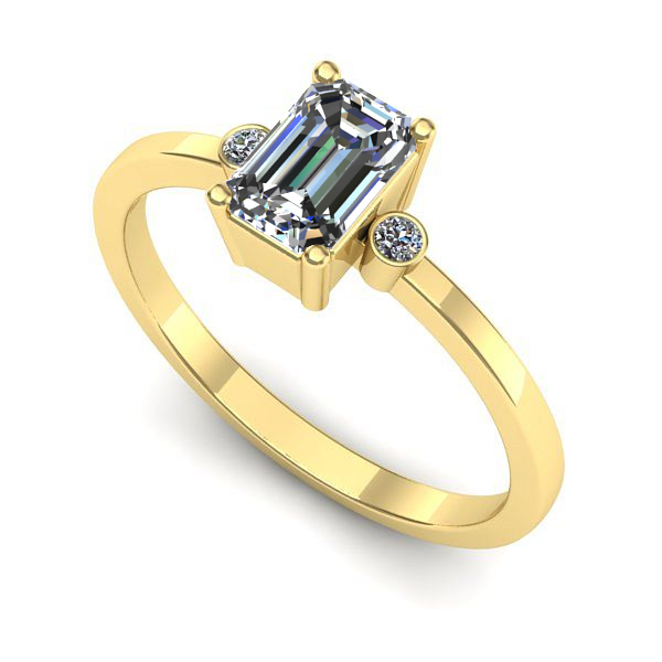 Inel de logodna din aur galben cu safir alb