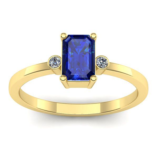 Inel de logodna cu safir dreptunghiular