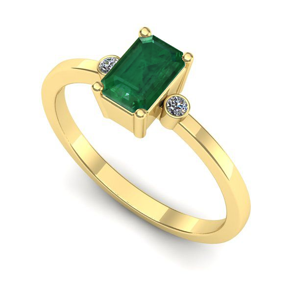 Inel din aur galben cu smarald