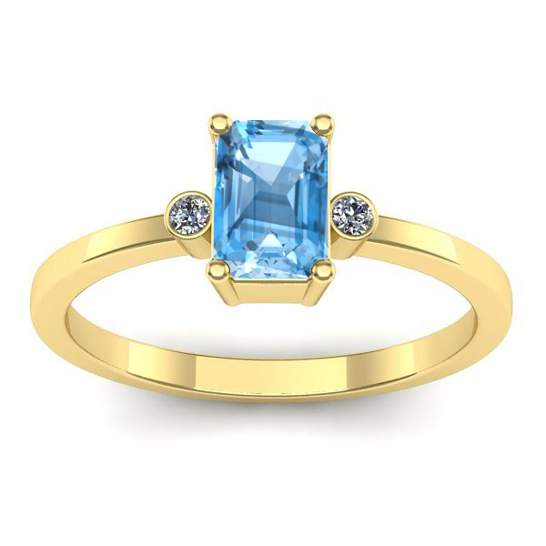Inel cu topaz blue dreptunghiular