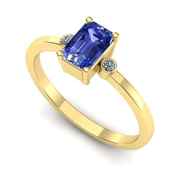 Inel din aur galben cu tanzanit