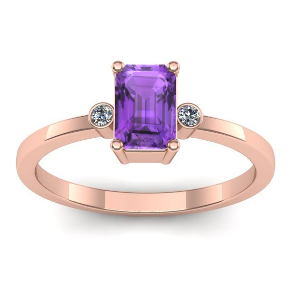 Inel logodna cu ametist dreptunghiular
