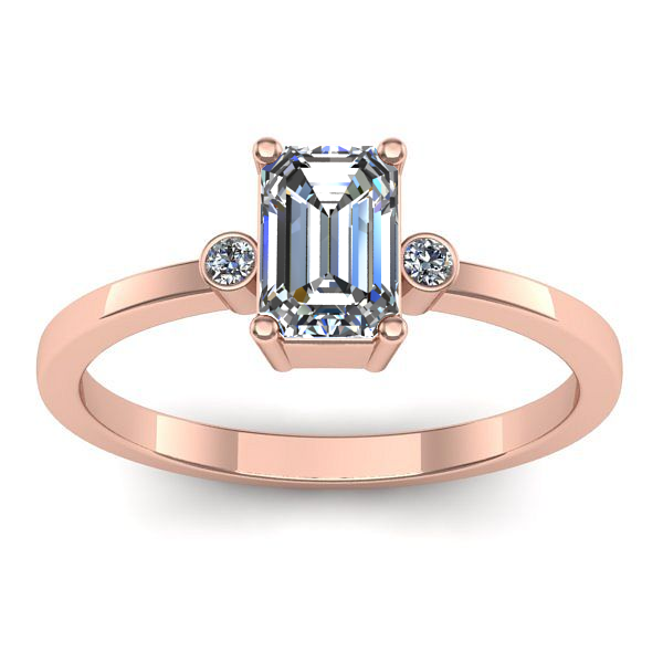 Inel logodna cu safir alb dreptunghiular