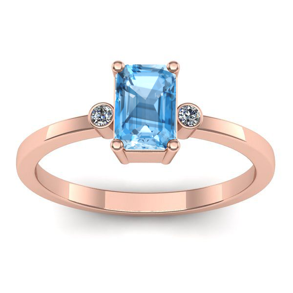 Inel logodna cu topaz blue dreptunghiular