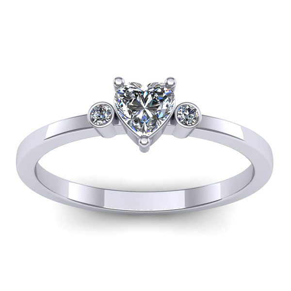 Inel logodna cu safir alb inima