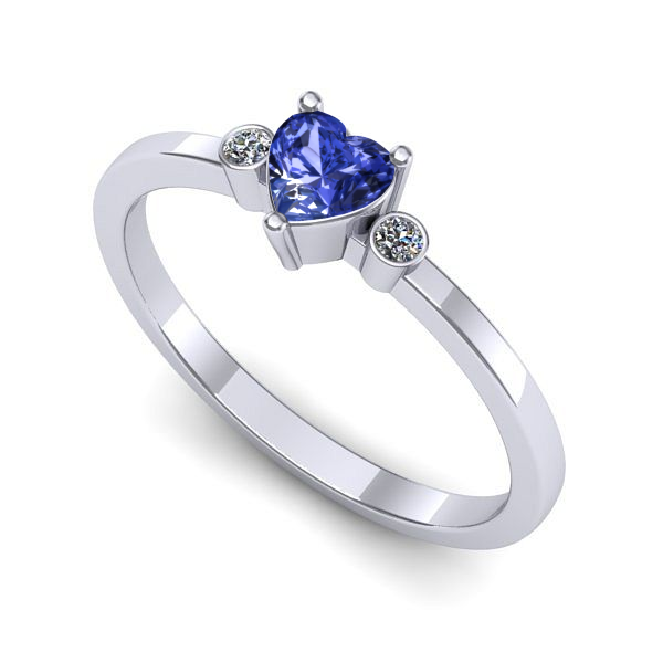 Inel din aur alb cu tanzanit