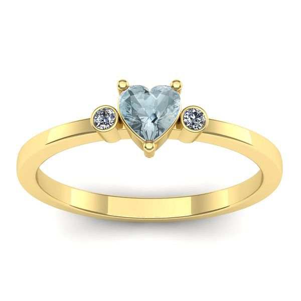 Inel logodna cu aquamarin inima