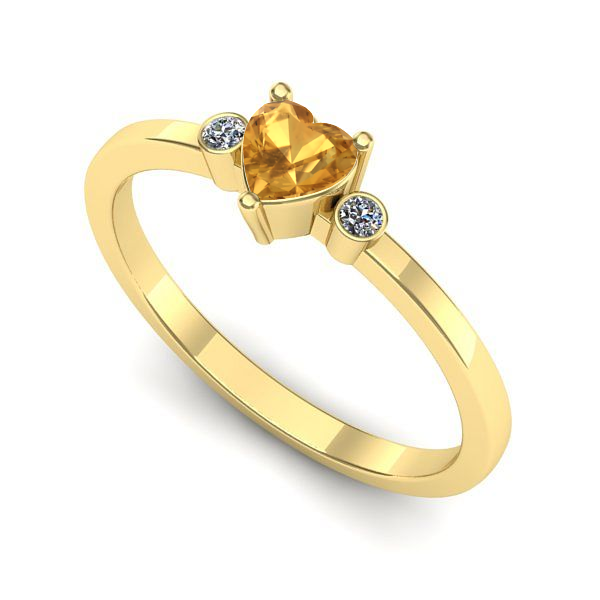 Inel de logodna din aur galben cu citrin