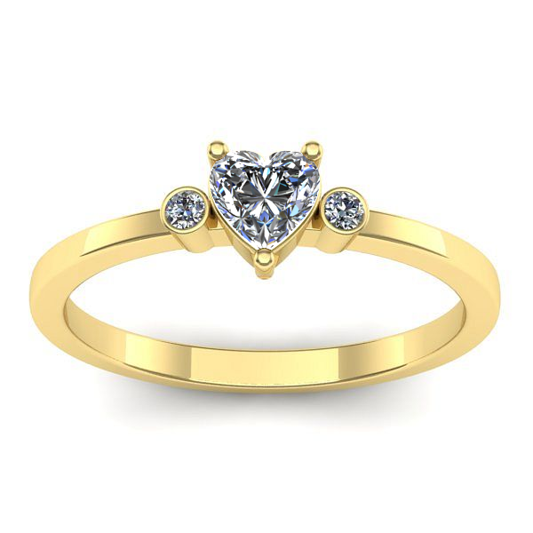 Inel logodna cu diamant inima