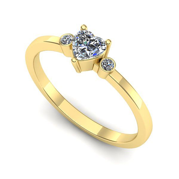 Inel logodna din aur galben cu diamant