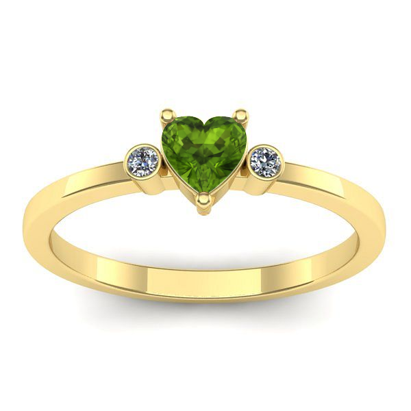 Inel cu peridot inima
