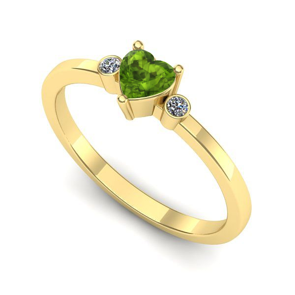 Inel de logodna din aur galben cu peridot