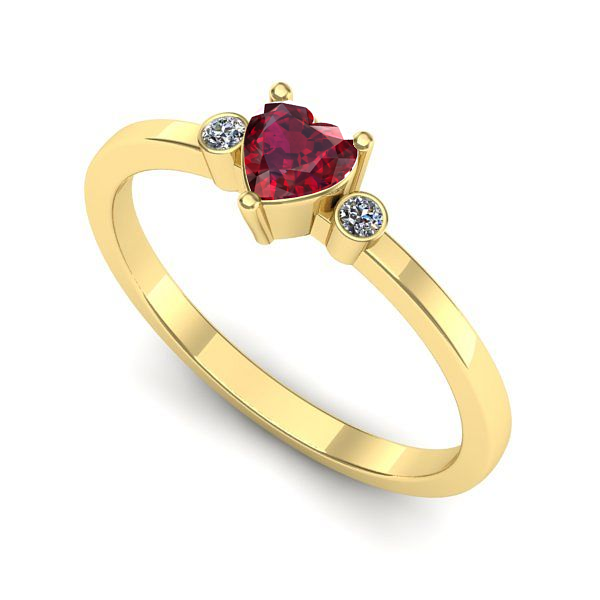 Inel de logodna din aur galben cu rubin