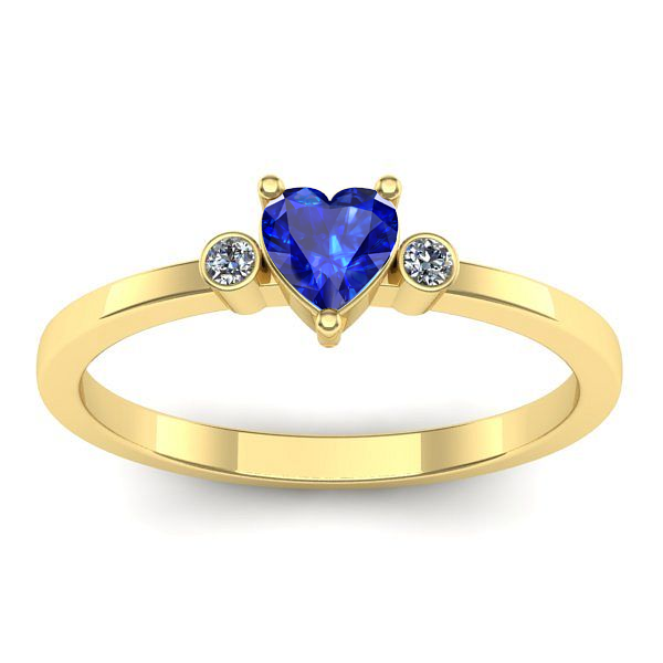 Inel logodna cu safir inima