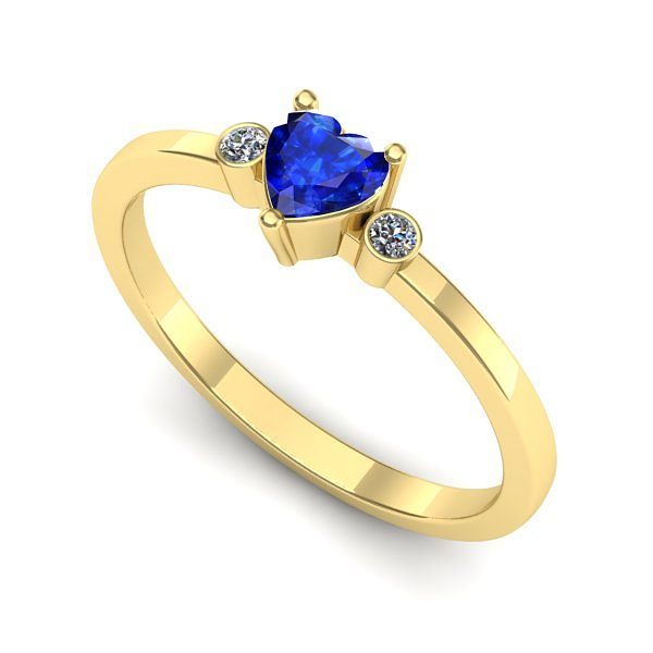 Inel din aur galben cu safir