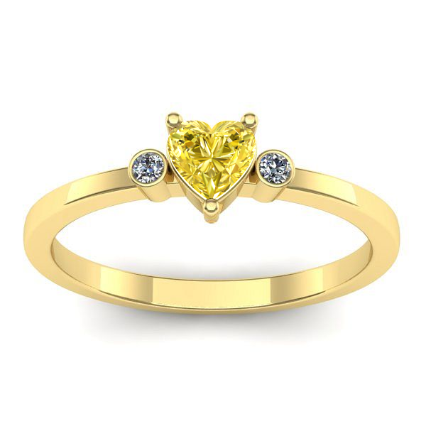Inel de logodna cu safir galben inima