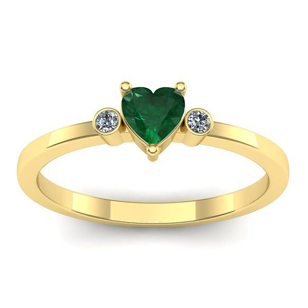 Inel de logodna cu smarald inima