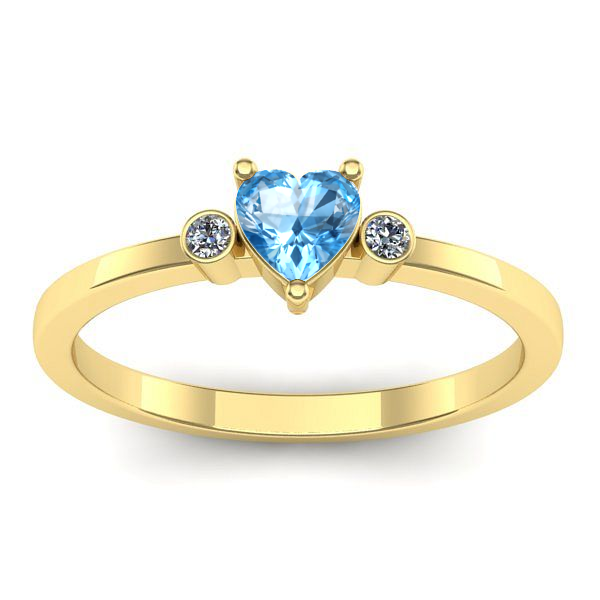 Inel de logodna cu topaz blue inima