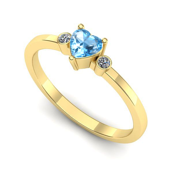 Inel din aur galben cu topaz blue