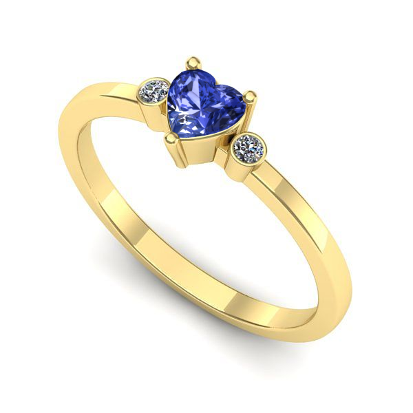 Inel din aur galben cu tanzanit