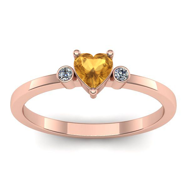 Inel de logodna cu citrin inima