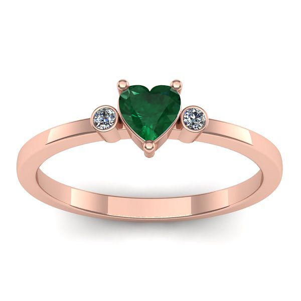 Inel logodna cu smarald inima