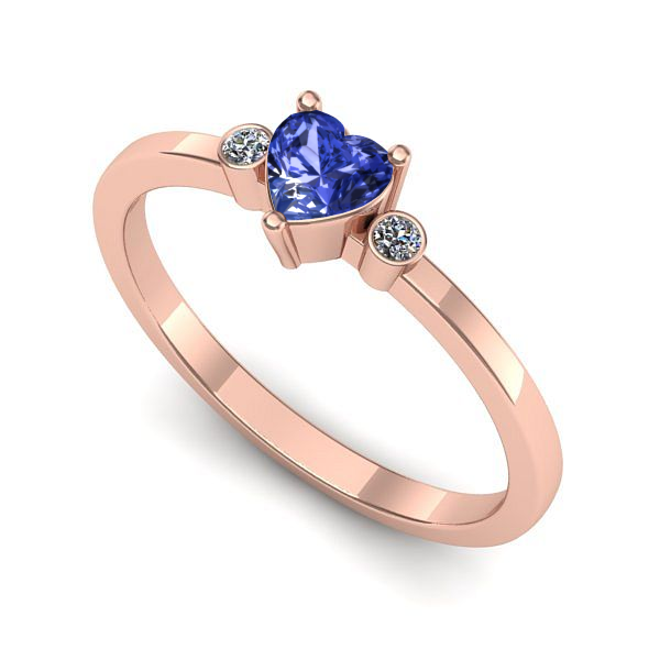 Inel din aur roz cu tanzanit