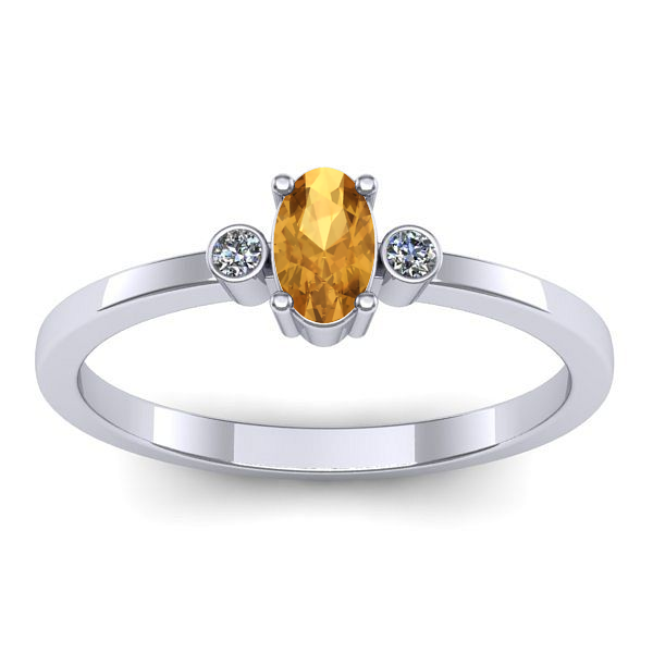 Inel de logodna cu citrin oval