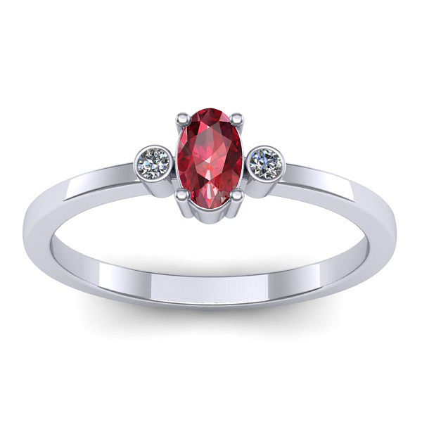 Inel logodna cu rubin oval