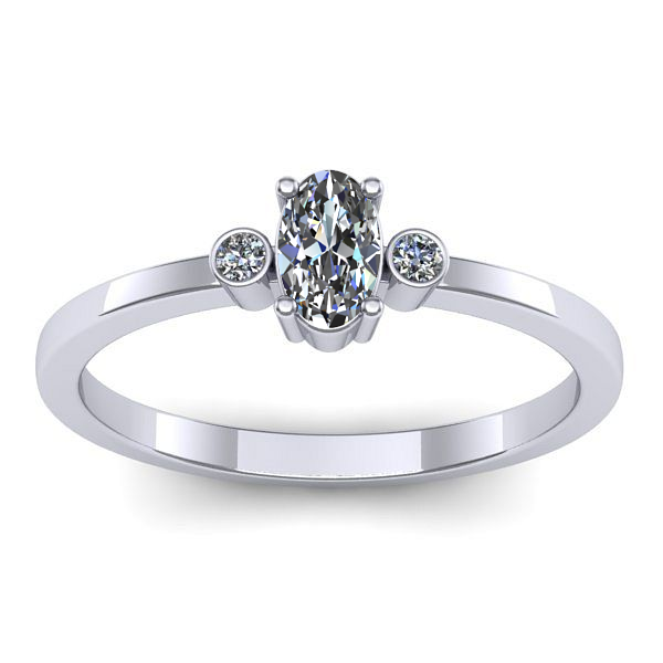 Inel de logodna cu safir alb oval