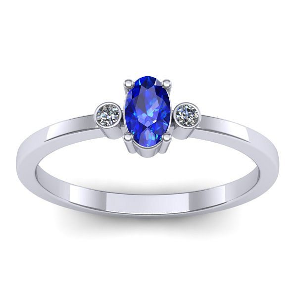 Inel logodna cu safir oval