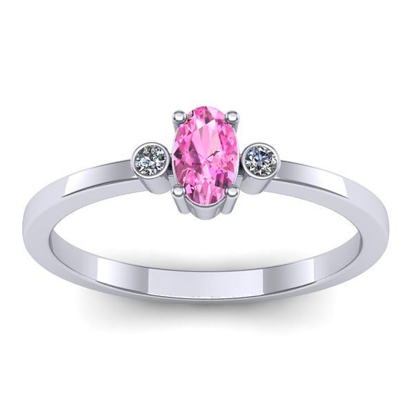 Inel cu safir roz oval