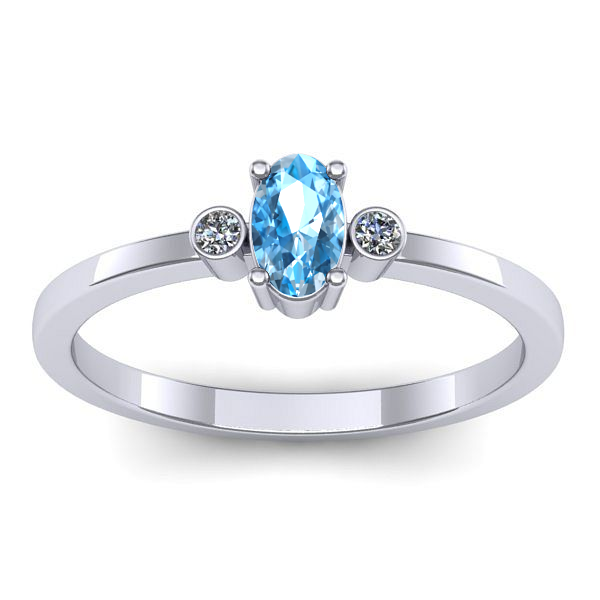 Inel cu topaz blue oval