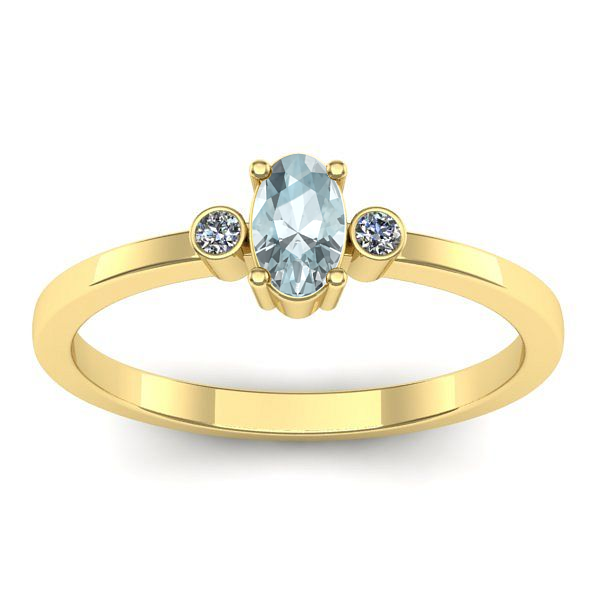 Inel logodna cu aquamarin oval