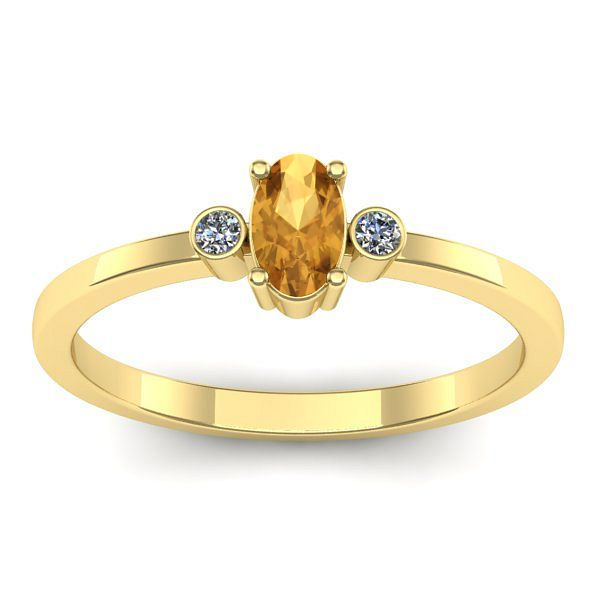 Inel cu citrin oval