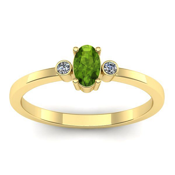 Inel de logodna cu peridot oval