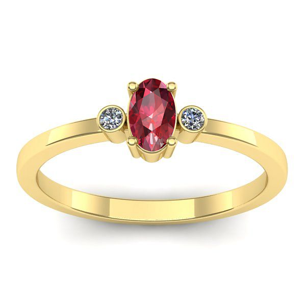 Inel cu rubin oval
