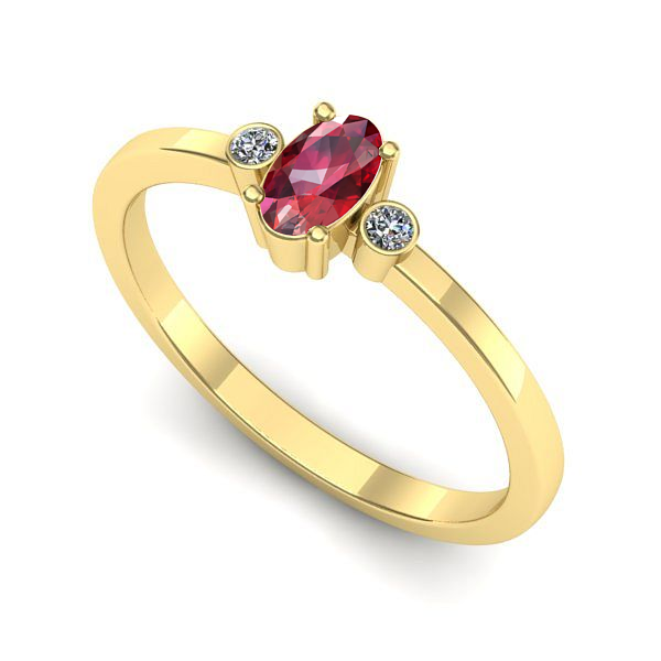 Inel din aur galben cu rubin